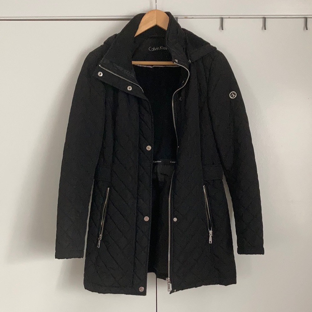 Calvin Klein Black Quilted Jacket, Small
